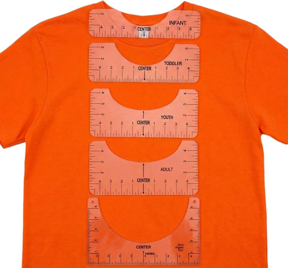 5-PieceT-Shirt Alignment Tool Set, PVC Placement Ruler Guide for Heat Transfer Vinyl (HTV) & Scre... | Amazon (US)