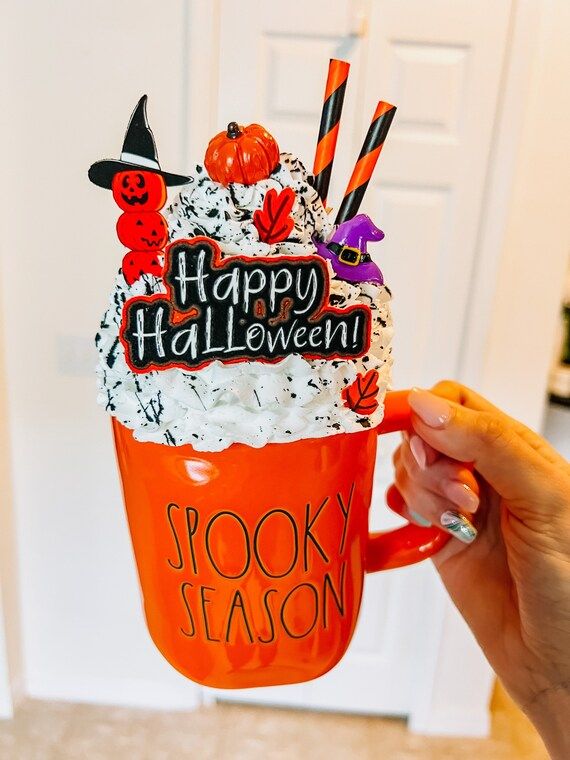 Happy Halloween Faux Whip Cream Mug Topper | Etsy (US)