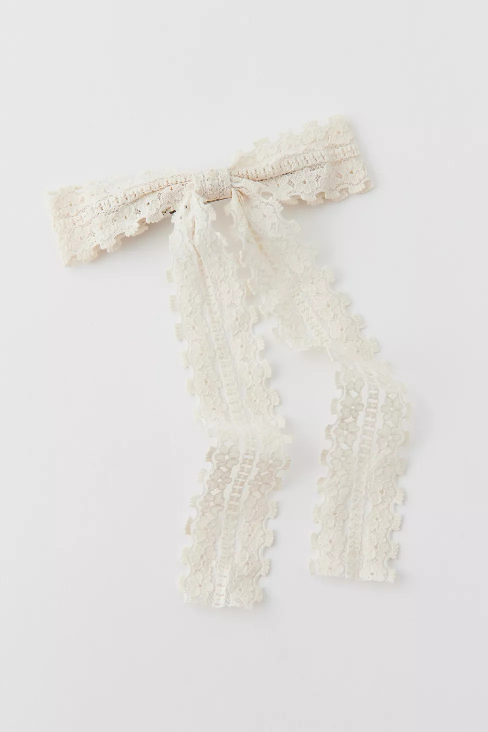 Scalloped Edge Floral Hair Bow Barrette | Urban Outfitters (US and RoW)