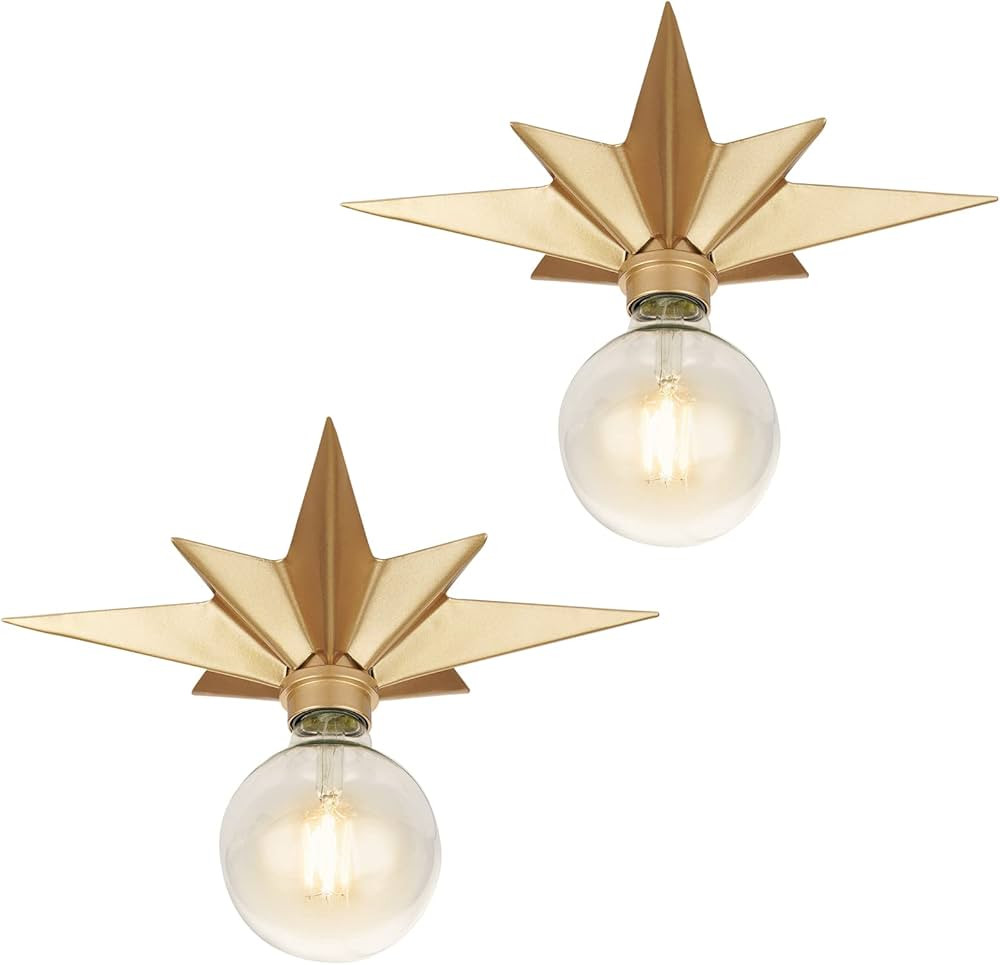 FRIDEKO HOME 2 Pack Flush Mount Ceiling Light - Star Light Fixture Hallway Light Fixtures Ceiling... | Amazon (US)