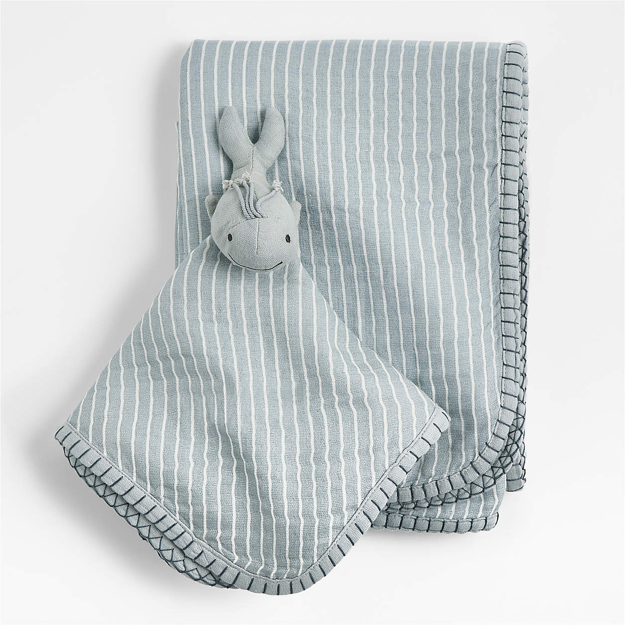 Whale Lovey and Baby Stroller Blanket Gift Set + Reviews | Crate & Kids | Crate & Barrel
