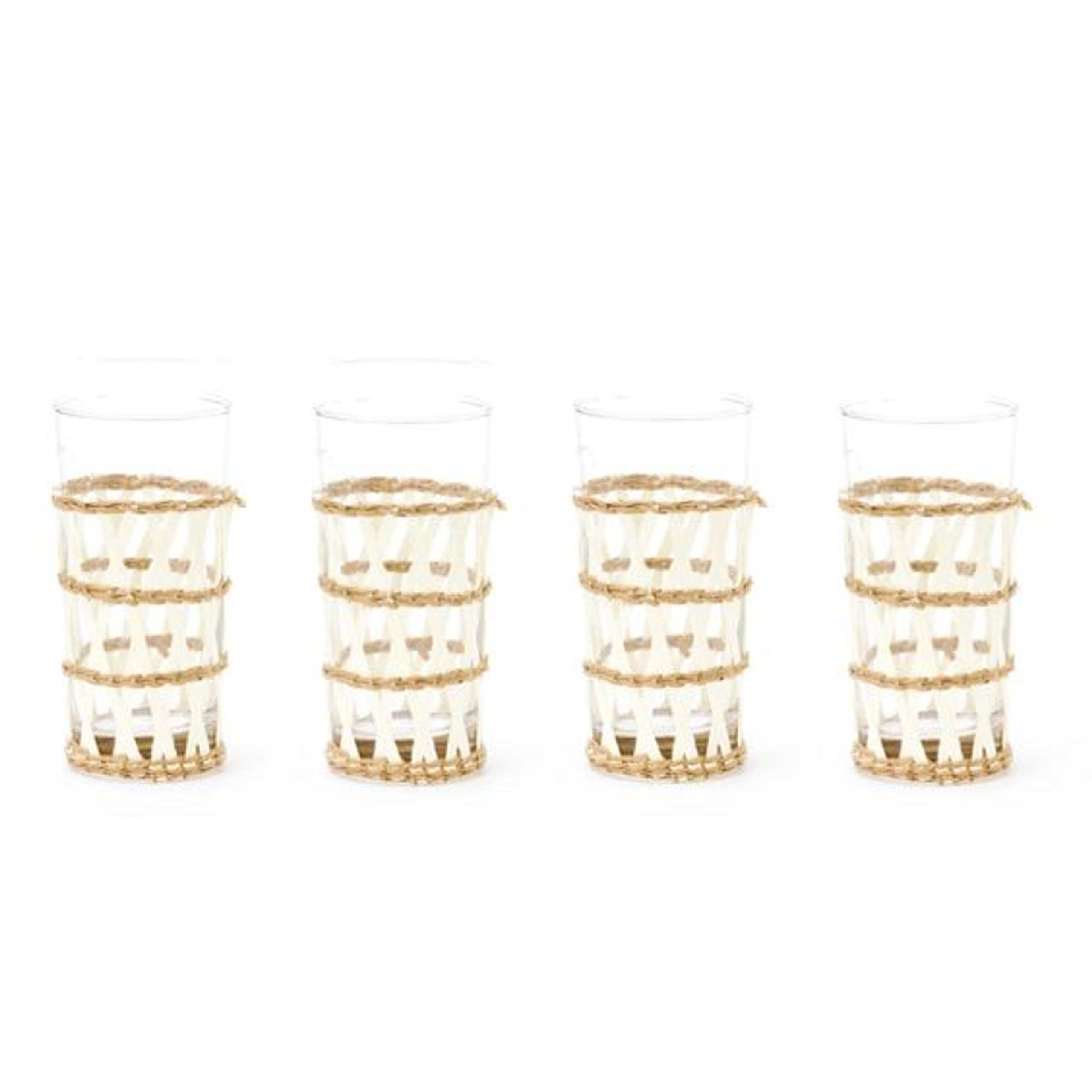 Amanda Lindroth Island Wrapped Ice Tea Glasses, White | Monkee's of Mount Pleasant