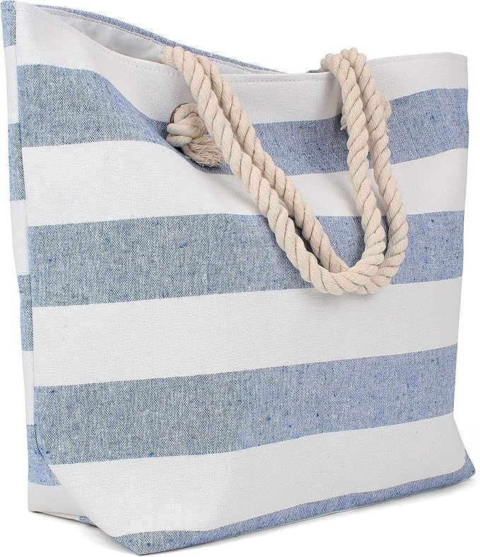 Rutledge & King Tote Bag - Beach Bag - Beach Tote - Large Tote Bag with Rope Handles | Amazon (US)