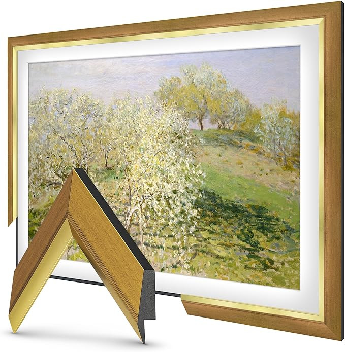 Modern Gold Leaf 50" Slim Deco TV Frame - Compatible ONLY with Samsung The Frame TVs (Fits 2021-2... | Amazon (US)