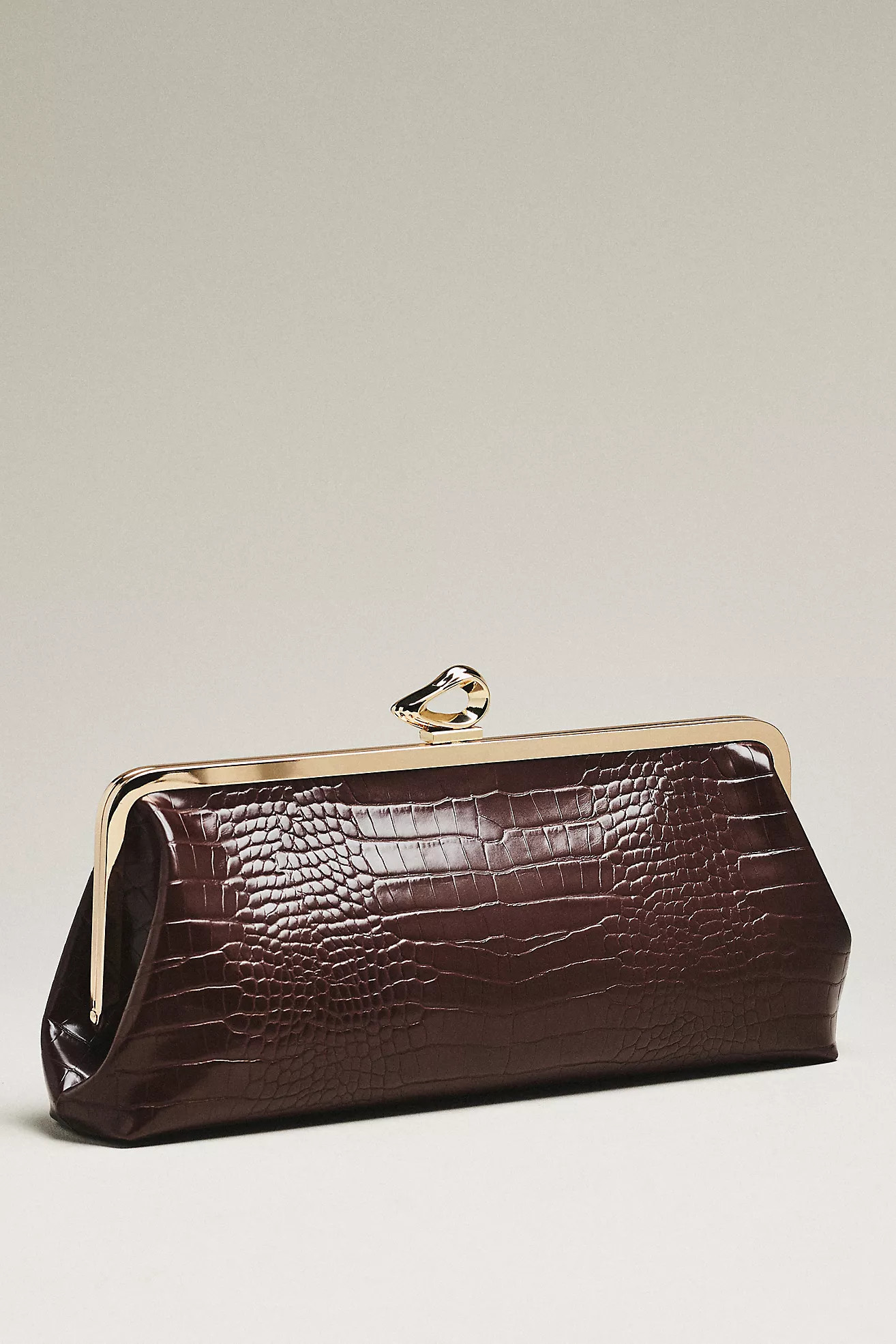 Claire Vegan-Leather Turnlock Clutch | Anthropologie (US)