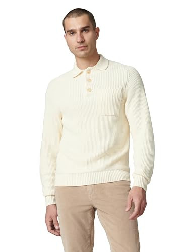 Joe's Jeans Men's Polo Long Sleeve Sweater, Chalk | Amazon (US)
