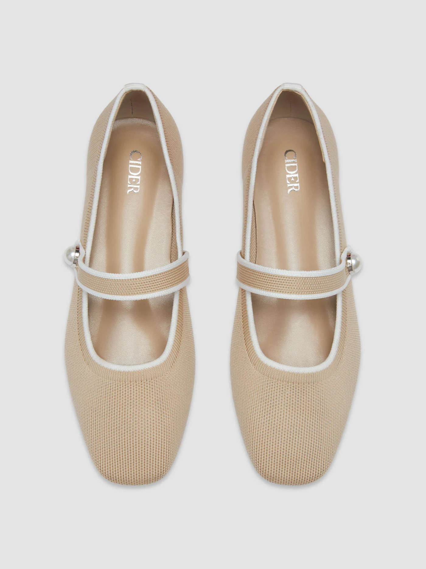 Classic Faux Pearl Mary Jane Ballet Flats | Cider