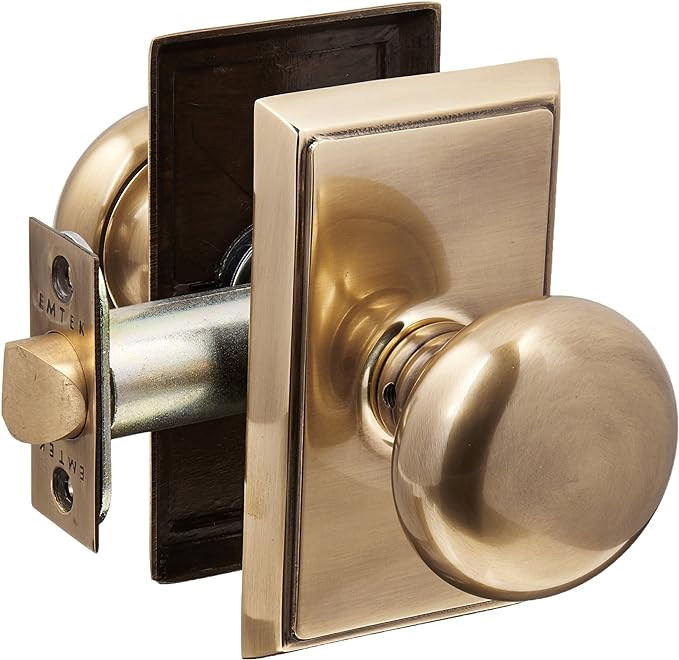 Providence Door Set with Round Brass Knobs Privacy in Antique Brass. Doorsets. | Amazon (US)