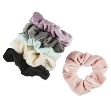Scunci Soft Velour Scrunchie Hair Ties Multicolor 6 Count | Walmart (US)
