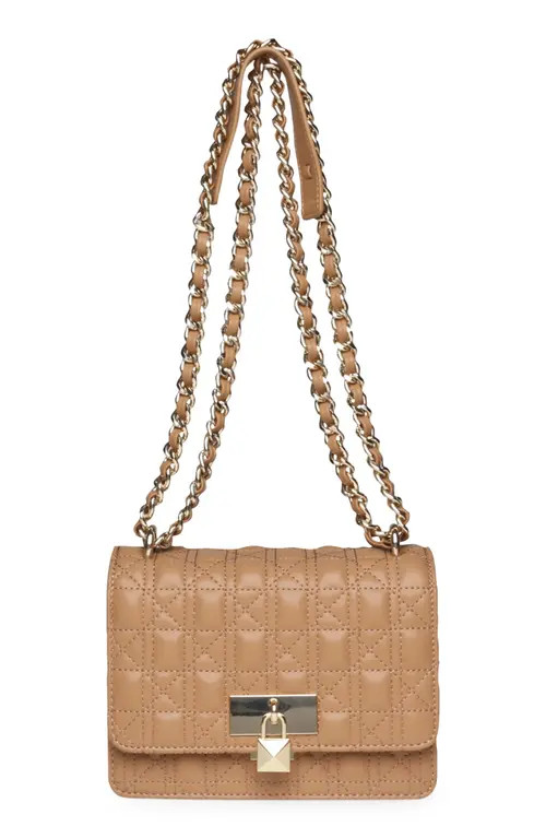 Steve Madden Amara Quilted Faux Leather Convertible Shoulder Bag in Camel at Nordstrom | Nordstrom