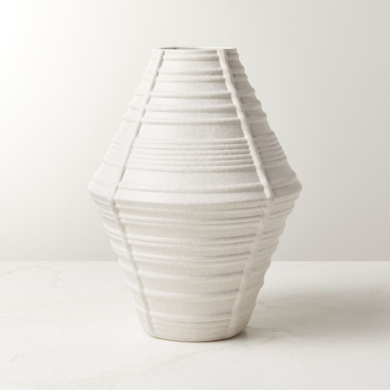 Sentra Modern Textured White Vase + Reviews | CB2 | CB2