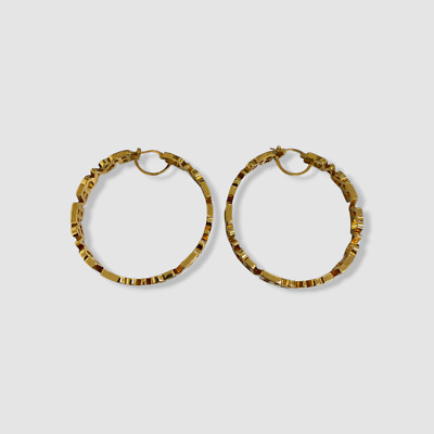 Versace Women's Gold Logo Hoop Earrings | eBay US