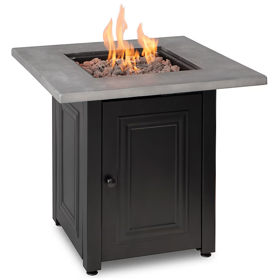 Endless Summer 28-Inches W Black Steel Square Liquid propane Fire pit | Lowe's