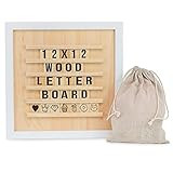Letter Board, Wood Message Board with Letters, 12x12 White Frame with Changeable Letters. Use This W | Amazon (US)