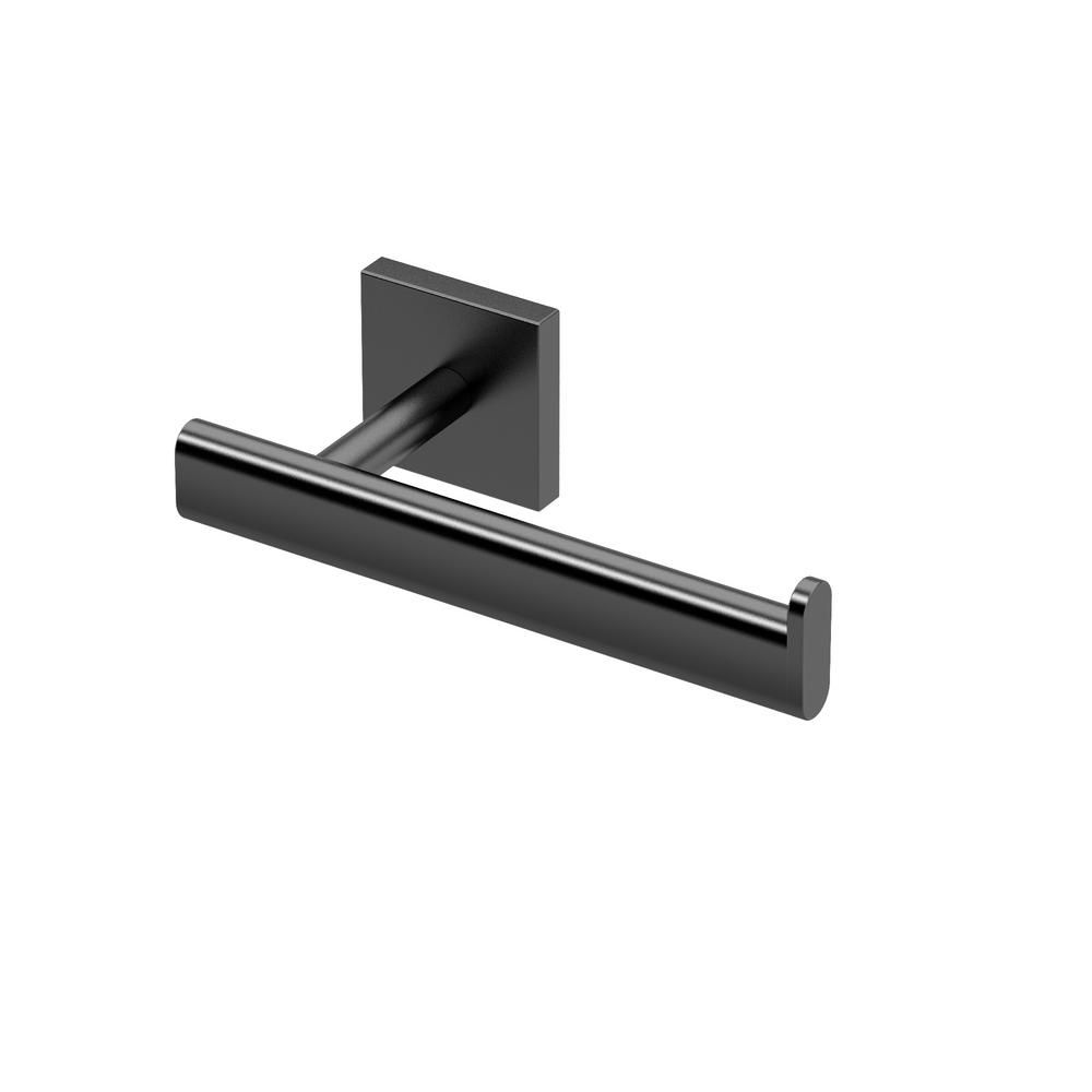 Elevate Single Post Euro Toilet Paper Holder in Matte Black | The Home Depot