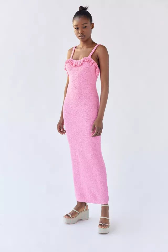 Rare London Knit Fringe Maxi Dress | Urban Outfitters (US and RoW)