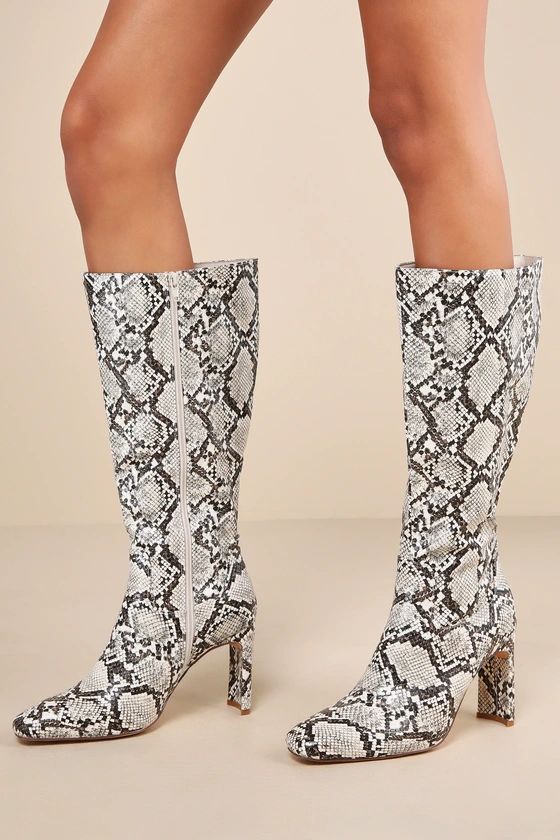 Claramay Snake Knee-High Boots | Lulus