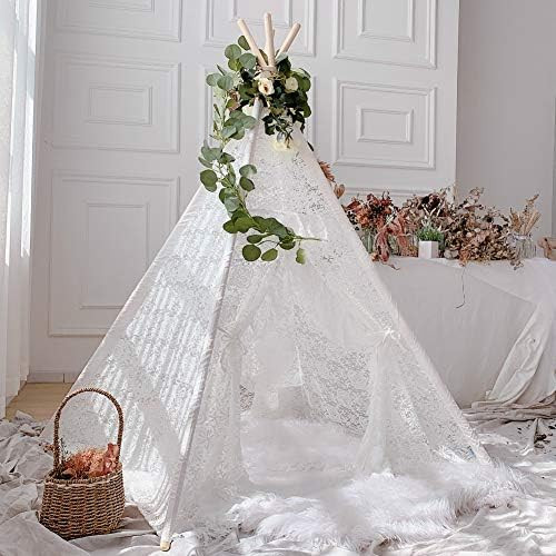 Avrsol Kids Teepee Boho Sheer Lace Tipi Canopy Play Tent for Wedding, Party, Photo Prop | Amazon (US)