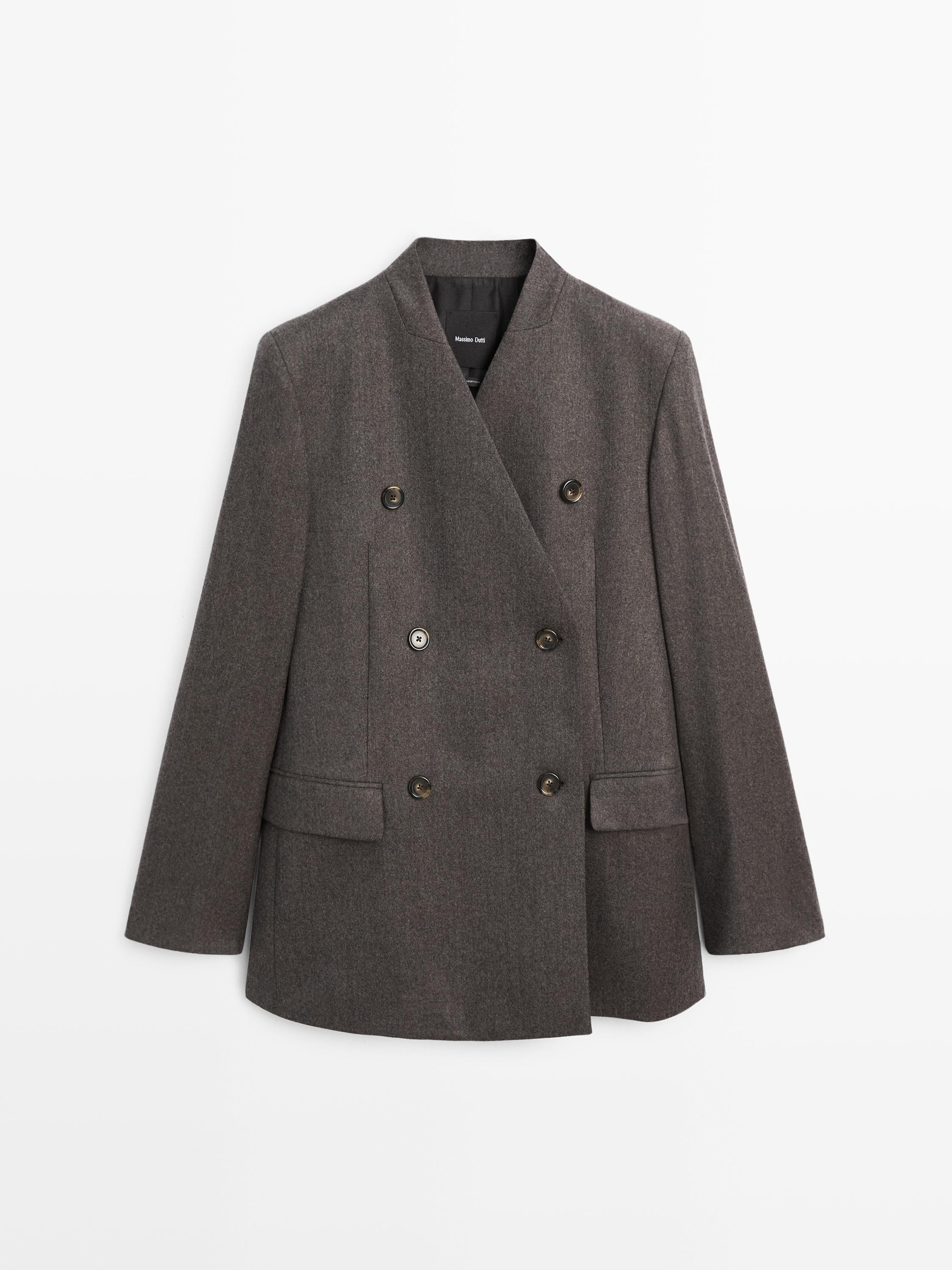 100% wool melange suit blazer · Brown · Dressy | Massimo Dutti | Massimo Dutti UK