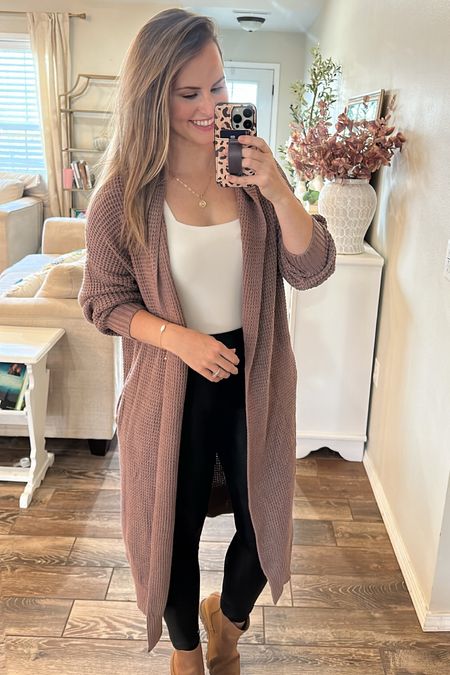 Amazon fashion finds: 
Long duster cardigan with bodysuit & my fave faux leather leggings- a great spanx dupe! 

Thanksgiving outfits. Casual style. Mom fashion. Winter outfits. Travel style. 

Follow my shop @dorothypro on the @shop.LTK app to shop this post and get my exclusive app-only content!

#liketkit #LTKunder50 #LTKHoliday #LTKtravel
@shop.ltk
https://liketk.it/3U33O

#LTKtravel #LTKHoliday #LTKunder50