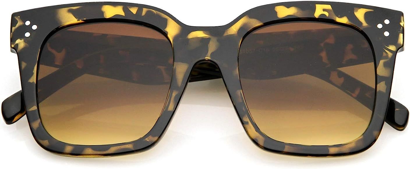 Retro Oversized Square Sunglasses for Women with Flat Lens 50mm | Amazon (US)