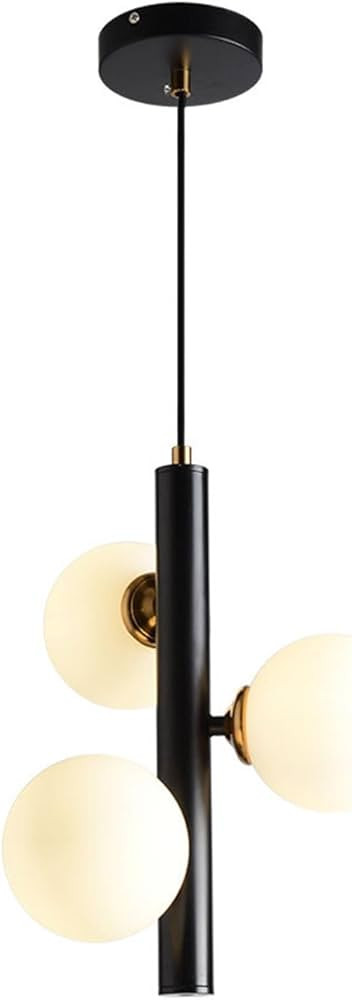 Contemporary Linear Pendant Light, Adjustable Multi-Head Design, Black Metal & White Glass, Ideal... | Amazon (US)