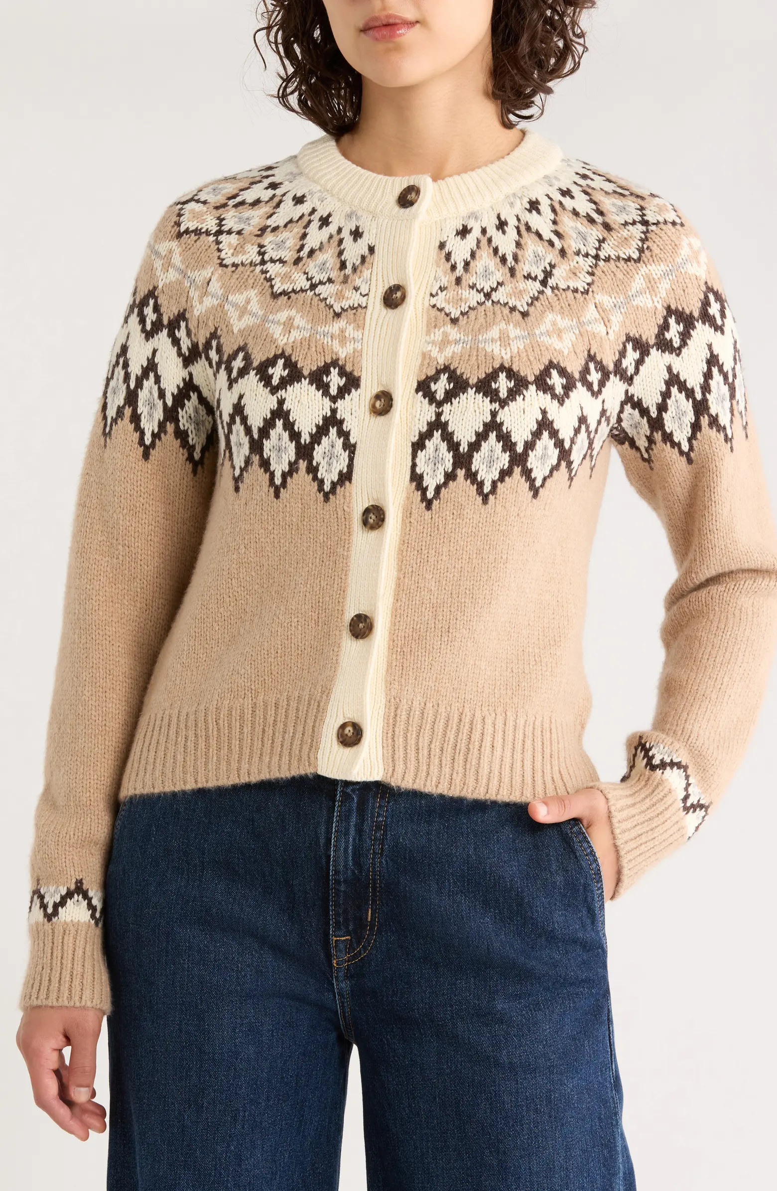 Marine Layer Fiorella Fair Isle Cardigan | Nordstrom | Nordstrom
