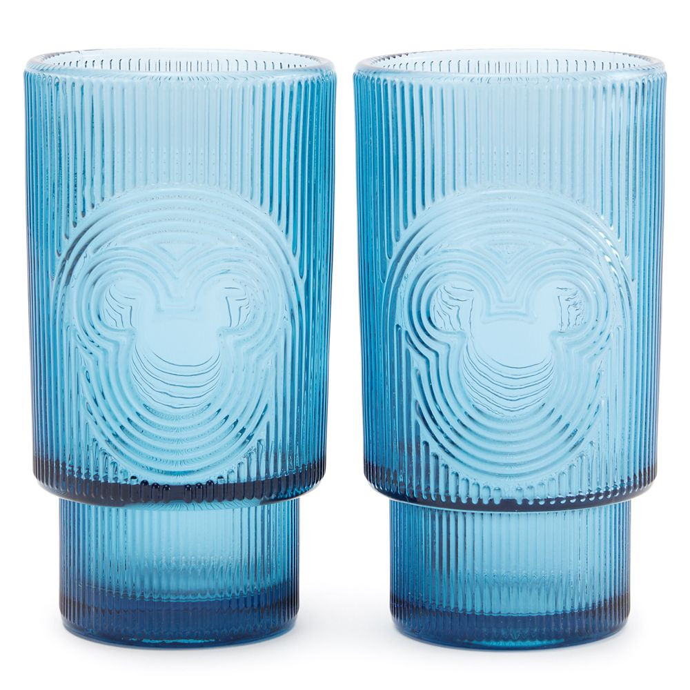 Mickey Mouse Icon Glass Tumbler Set – Blue | Disney Store