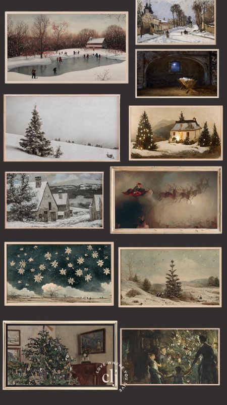 Winter/holiday/Christmas frame tv art! These are all inexpensive digital downloads that are easy to upload to your frame tv for seasonal art 

#LTKHoliday #LTKhome #LTKSeasonal