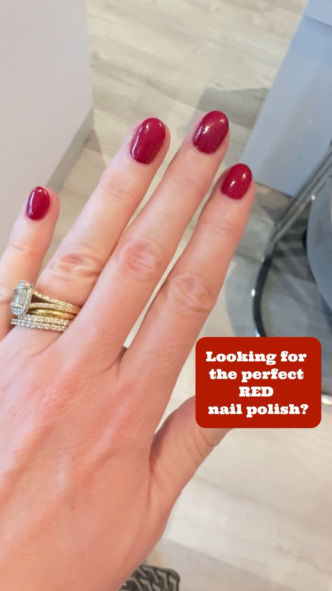 I typically wear reds on my nails or go for a French manicure.  This is my favorite red polish.  Available in a polish, gel and dip. 

This one is my go-to for its deep red with blue undertones which looks beautiful on.  It’s not too red.  It’s like a strawberry and a beet had a baby 😜

Nail polish, red polish, manicure 

#LTKselfcare #LTKBeauty #LTKOver40