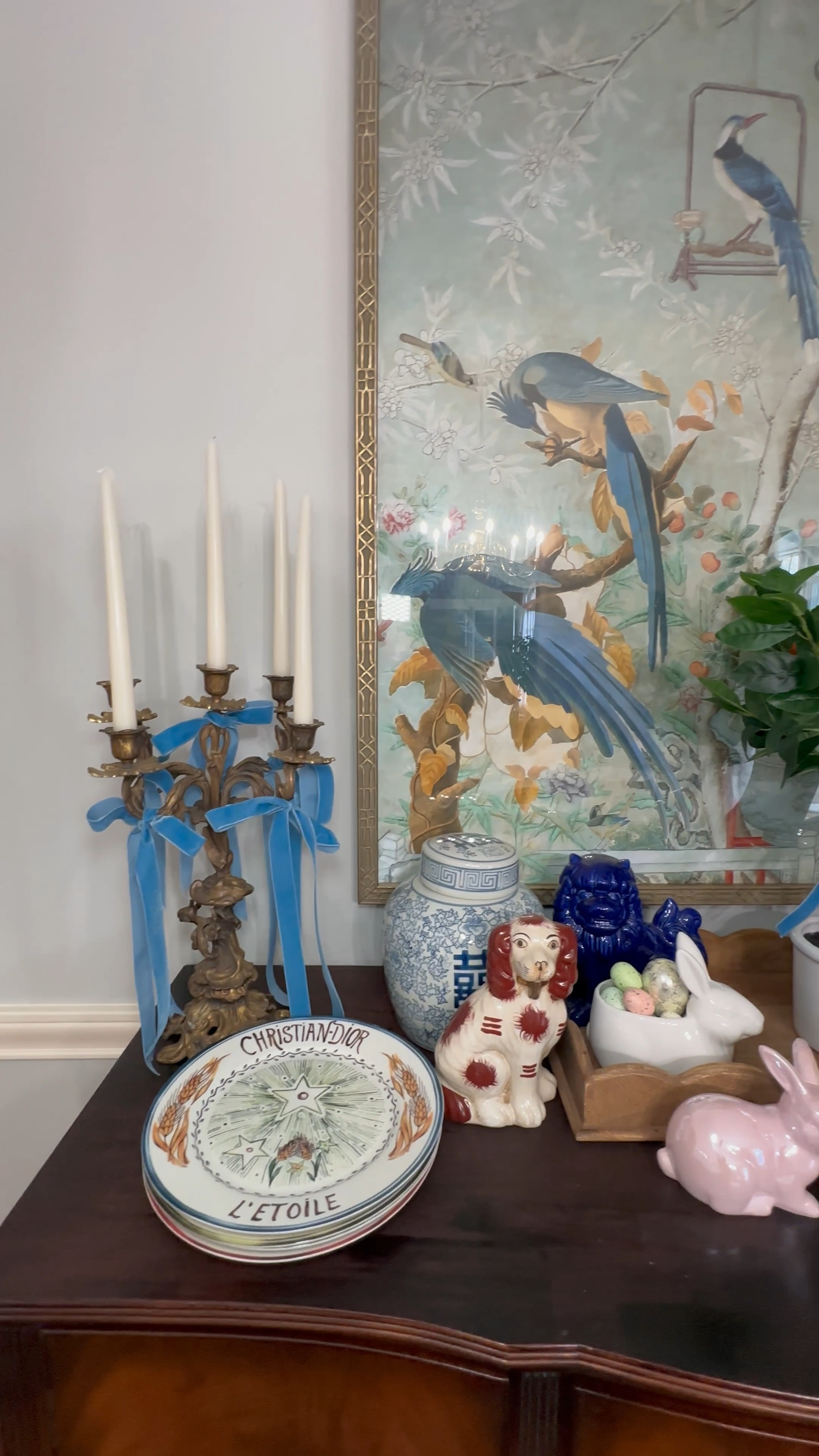 Buffet table decor, grandmillennial decor, dining room, wall painting 

#LTKhome