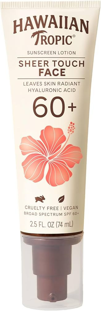 Hawaiian Tropic Sheer Touch Face Sunscreen Lotion SPF 60, 2.5oz | Travel Size Sunscreen for Face,... | Amazon (US)