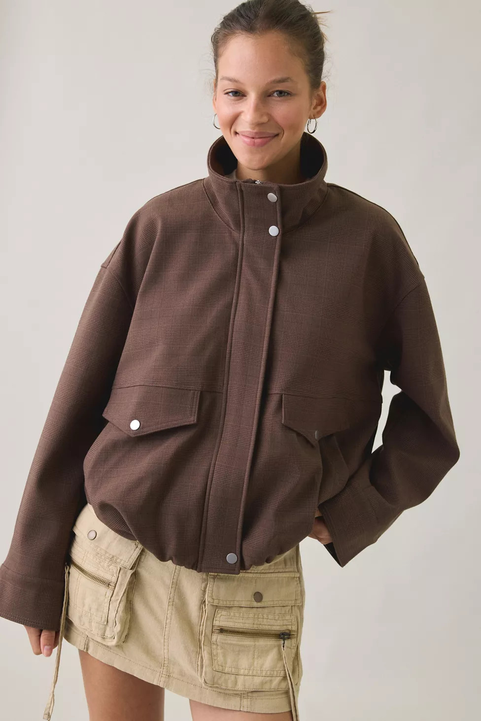 UO Harper Funnel Neck Bomber Jacket | Urban Outfitters (US and RoW)