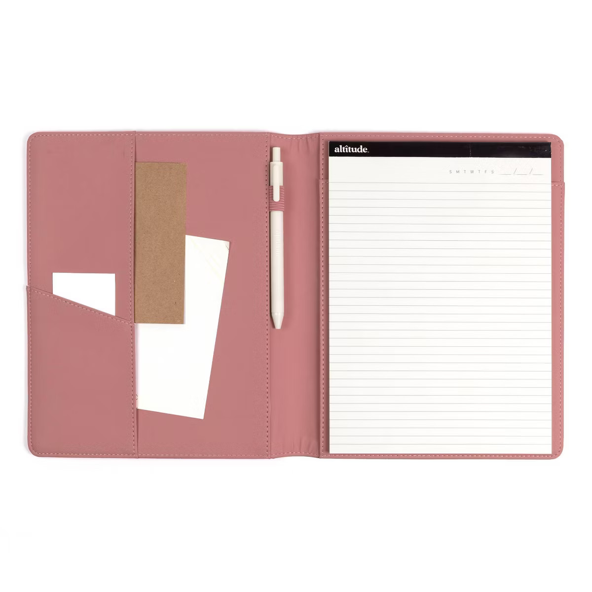 Altitude Padfolio 8.5"x10.5" Vegan Leather Mauve Pink Debossed Arch | Target