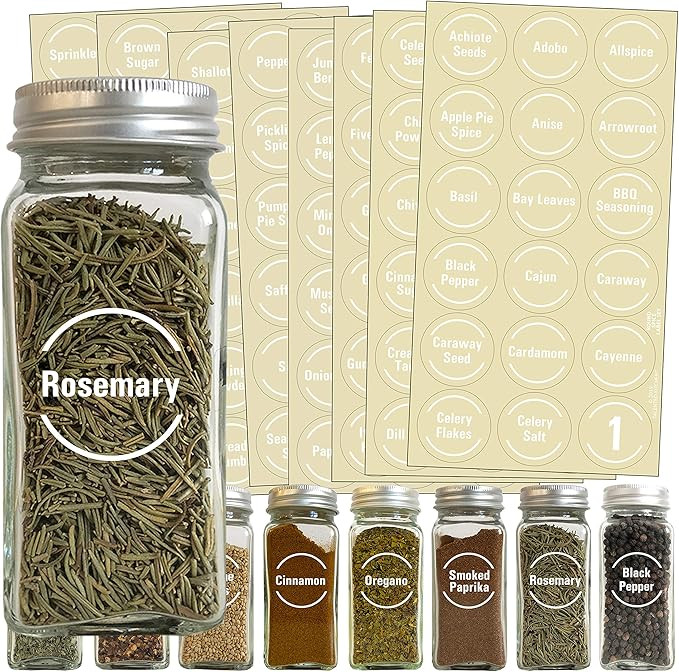 Talented Kitchen 144 White Spice Label and Pantry Label Set: 96 Spice Names + 30 Pantry Ingredien... | Amazon (US)