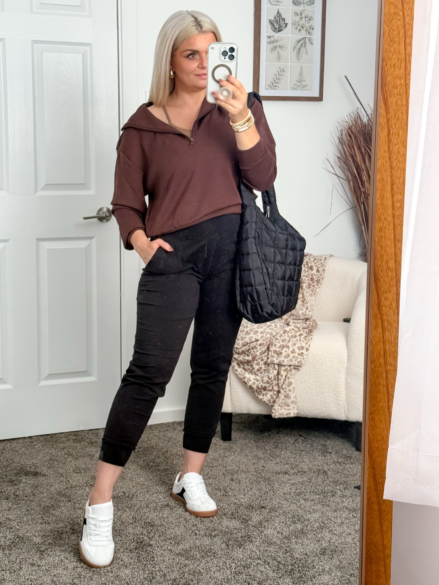 These new scuba net quarter zips from Walmart are a must have! They come in really good colors, but they are already selling out. I’m a 38D and I’m wearing a size medium.   They are so soft, cool on your skin and just feel so expensive. Wearing a size medium and the joggers. I’m currently 38 inches in the hips. I wear size 4 in jeans at the moment.  I could’ve done a small, but I couldn’t find them. The shoes are another must have and they are true to size.

#LTKFindsUnder100 #LTKStyleTip #LTKFindsUnder50