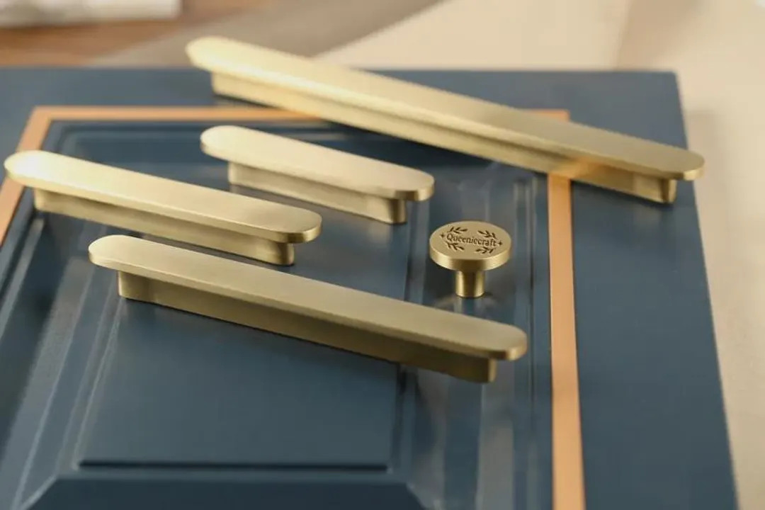 Brushed solid brass dresser Handles Versatile drawer pulls wardrobe round Knob Custom Engraved Ca... | Etsy (US)