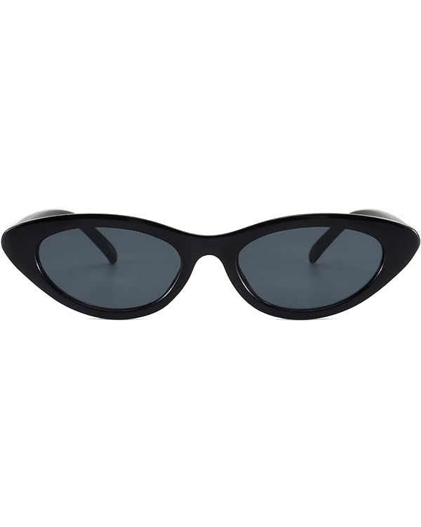 Dollger Retro CatEye Sunglasses Women Men Mini Vintage Narrow Trendy Cat Eye Small Sun Glasses | Amazon (US)