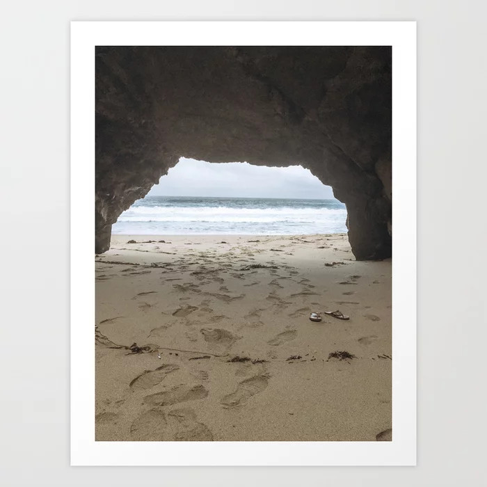 Garrapata Beach Cave Art Print | Society6
