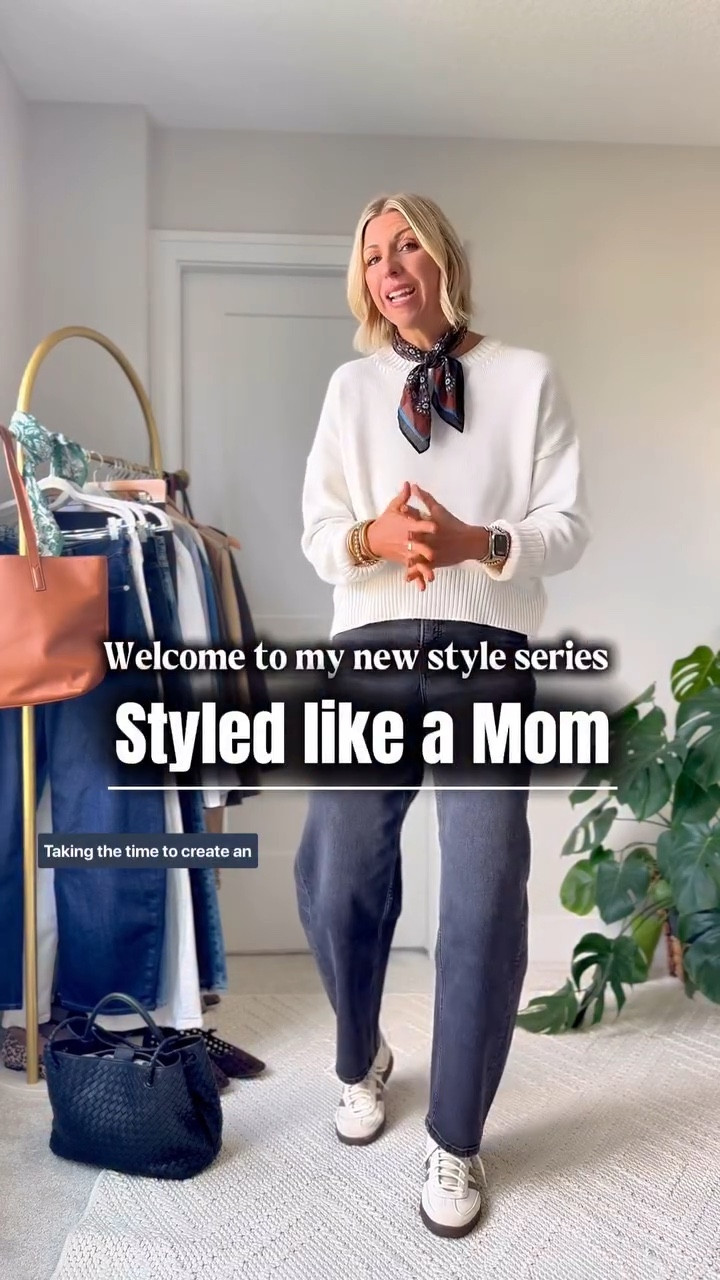 From errands to evening—this is real-life style that works.
This organic cotton sweater + black barrel jeans are my go-to fall foundation. Comfortable, clean, and versatile enough for every part of my day—morning meetings, mid-day errands, and a quick dinner with friends.

💡Styling tip: I kept the base neutral and added just enough polish with gold jewelry, a silk scarf, and my favorite sneakers. When I need to elevate the look? I swap the sneakers for these leopard-print flats — they instantly shift the vibe without starting over.

🛍 Linked everything on LTK so you can re-create or mix into your own capsule. This is outfit 1 of my Styled Like a Mom series — where I’m showing you exactly how I wear my fall capsule in real life (not just for the feed).

👉 Save this post if you’re building your own capsule — or want outfit formulas that actually work with your day.

* wearing a size small tall in these jeans (I’m typically a size 27 /28) and I’m 5‘10“ for height reference
#fallcapsulewardrobe #momstyleedit #capsulecloset #ltkfall #styledlikeamom #everydaystyle #realoutfits #minimalstyle #LTKunder100

#LTKOver40 #LTKSeasonal #LTKStyleTip