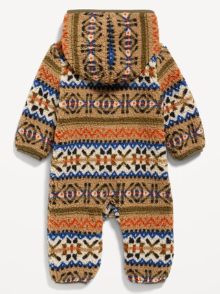 Cozy Unisex Printed Sherpa Hooded One-Piece for Baby | Old Navy (US)