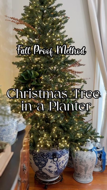 How I put our Christmas tree in a planter! Christmas tree Inspo, Walmart best Christmas trees, 7.5ft Christmas tree, my 19” planter sold out here is another great option 

#LTKsalealert #LTKHoliday #LTKhome
