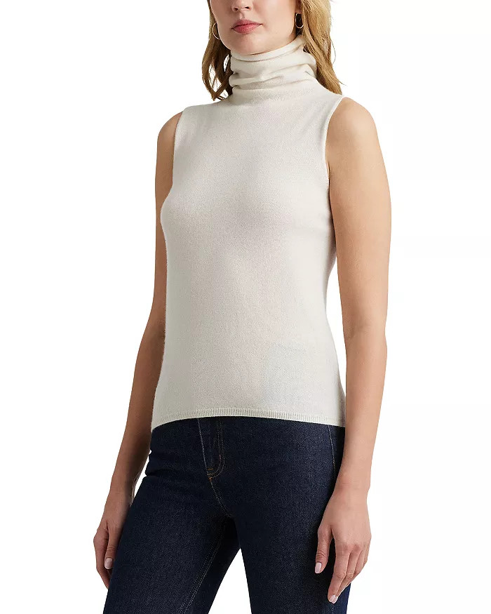 Sleeveless Cashmere Turtleneck Top | Bloomingdale's (US)