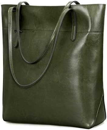 Kattee Vintage Genuine Leather Tote Shoulder Handbag for Woman with Adjustable Handles | Amazon (US)