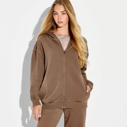 Women's Full Zip Hoodie - Wild Fable™ Espresso L | Target