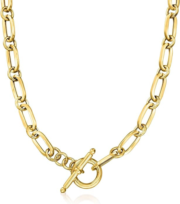 Ross-Simons Italian 18kt Gold Over Sterling Paper Clip Link Necklace | Amazon (US)