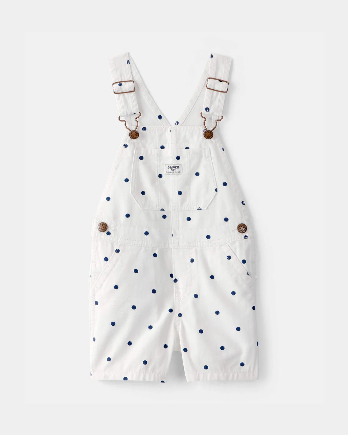 Toddler Girl Polka Dot Shortall - White/Blue - OshKosh B'gosh | Carter's | Carter's Inc