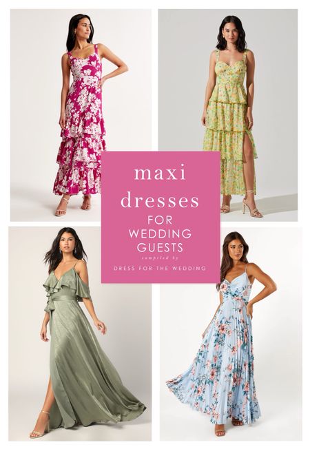 We think maxi dresses are the best dresses for wedding guests! They look great for daytime weddings, outdoor weddings, beach weddings and semi formal evening   and black tie! Here are 16 of our favorite maxi dresses for wedding guests. Dresses from Astr the Label, Lulus, maxi dress under 100, cute dresses, affordable wedding guest outfit, Petal and Pup dress, blue floral maxi dress, sage green dress, Abercrombie wedding collection, yellow dress, pink dress. Follow Dress for the Wedding for wedding guest dresses, bridesmaid dresses, wedding dresses, and mother of the bride dresses. #weddingguestdress #weddingguestdresses #bridesmaid #bridesmaiddress #motherofthebride #cutedress #affordabledress 

#LTKwedding #LTKfindsunder100 #LTKSeasonal