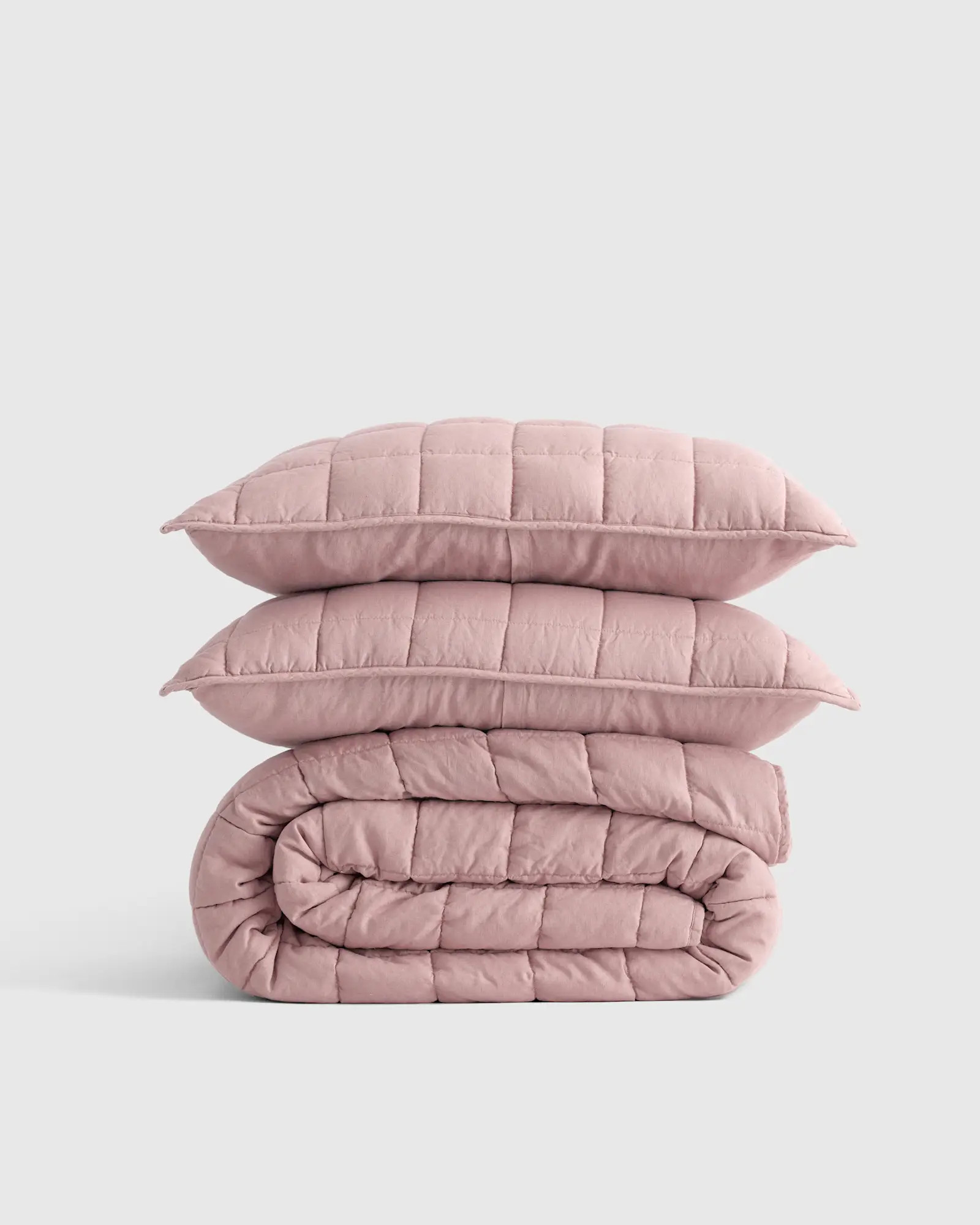 Linen Quilt Set in Dusty Mauve | Quince