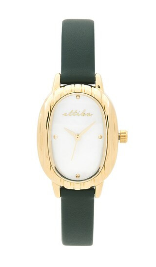 Ettika Harper Timeless Texture Leather Watch in Black. | Revolve Clothing (Global)